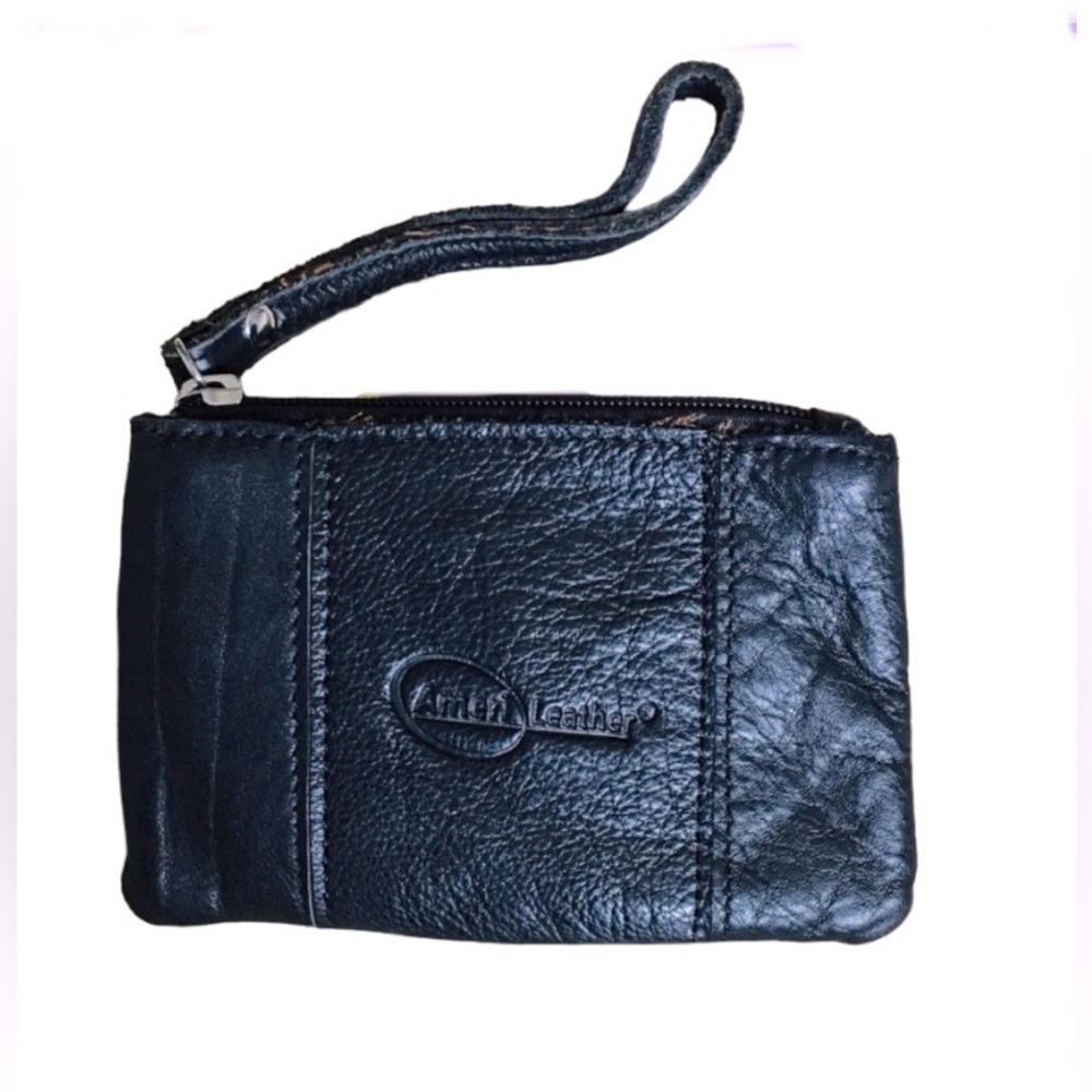 AMERILEATHER Black Mini Wristlet Bag Coin Purse NWOT